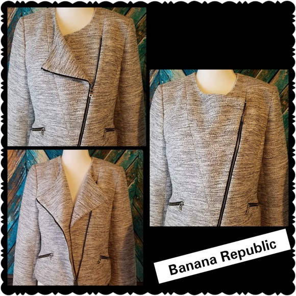 Rare Banana Republic Moto style Womens Jacket 10p - Picture 2 of 8